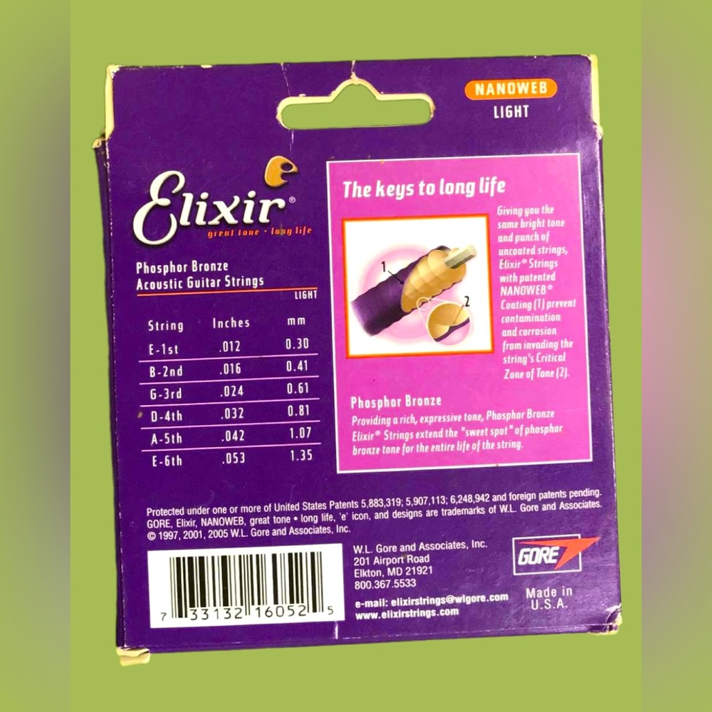 Elixir Phosphor Bronze 5/6 String Set – Light Gauge, Stored, EUC, Value-Priced - Picture 3 of 5